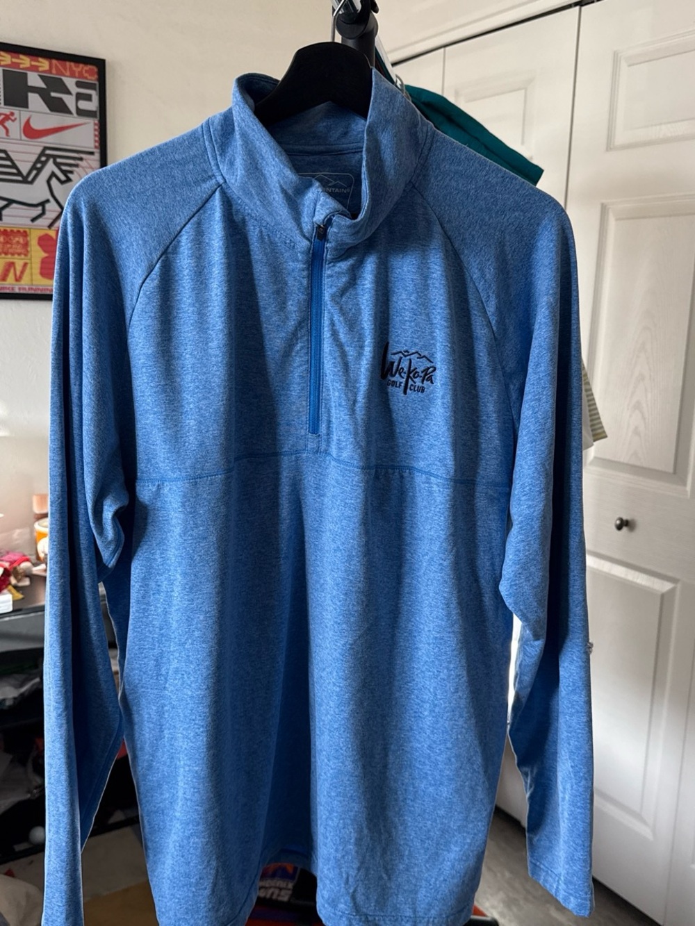 Blue Quarter-Zip Men's Sweater